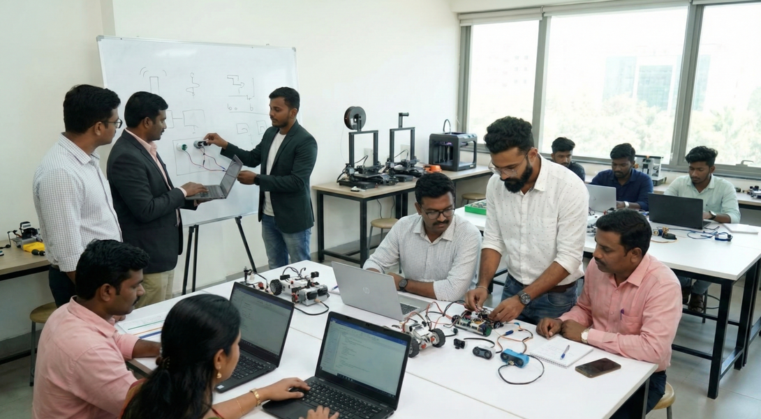 Faculty and student training session